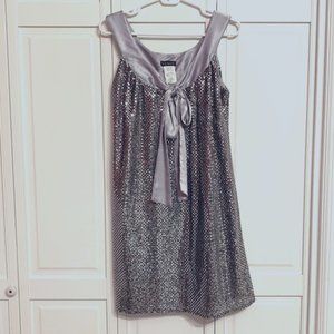 Venus. Silver sequins sleeveless holiday party dress. EUC!